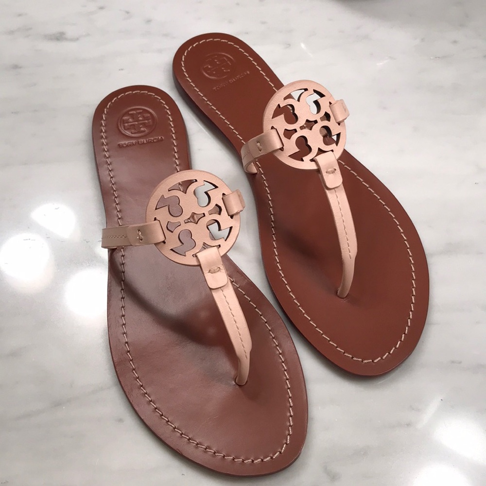New- Tory Burch Gabriel Sandal Leather Flat Thong